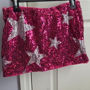 Pink Sequin Star Skirt